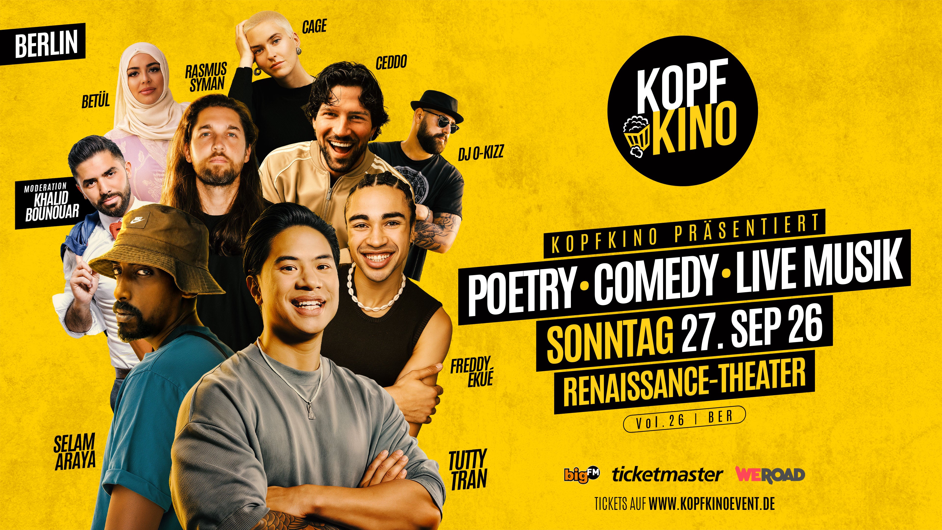 Kopfkino Vol.26: Poetry • Comedy • Live Musik in Berlin