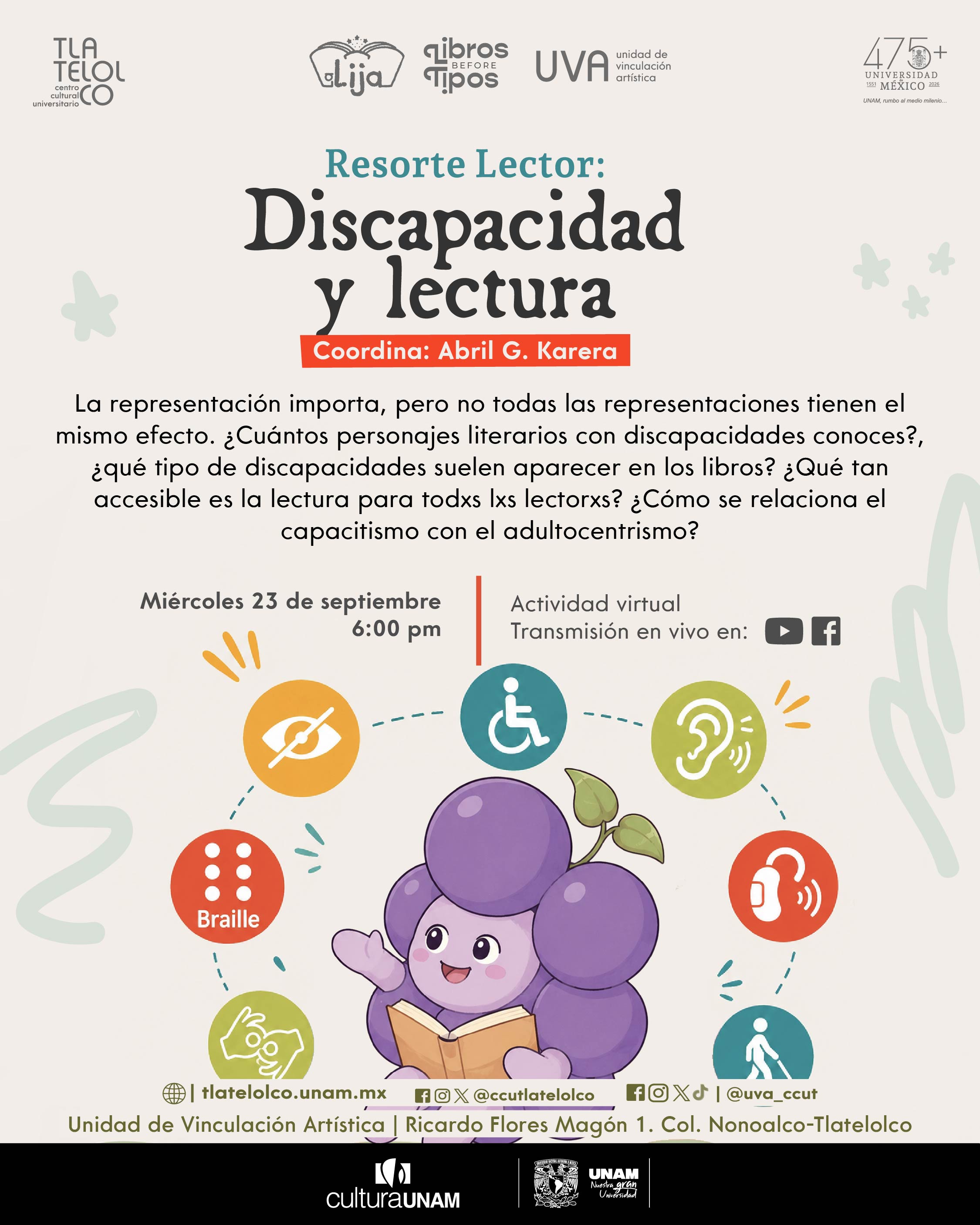 Resorte Lector: Discapacidad y lectura - Arte y Museos en Ciudad de México