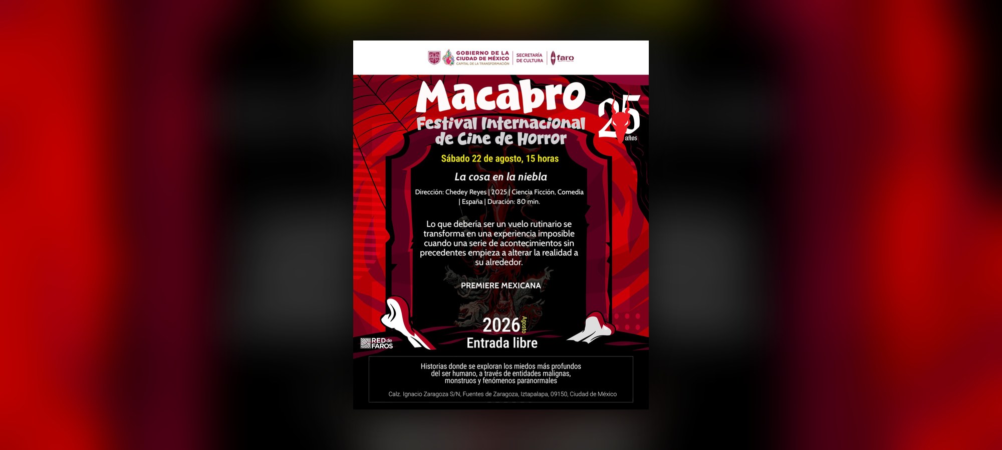 Macabro 25: La cosa en la niebla, premiere mexicana en el FARO de Oriente - Festivales en Ciudad de México