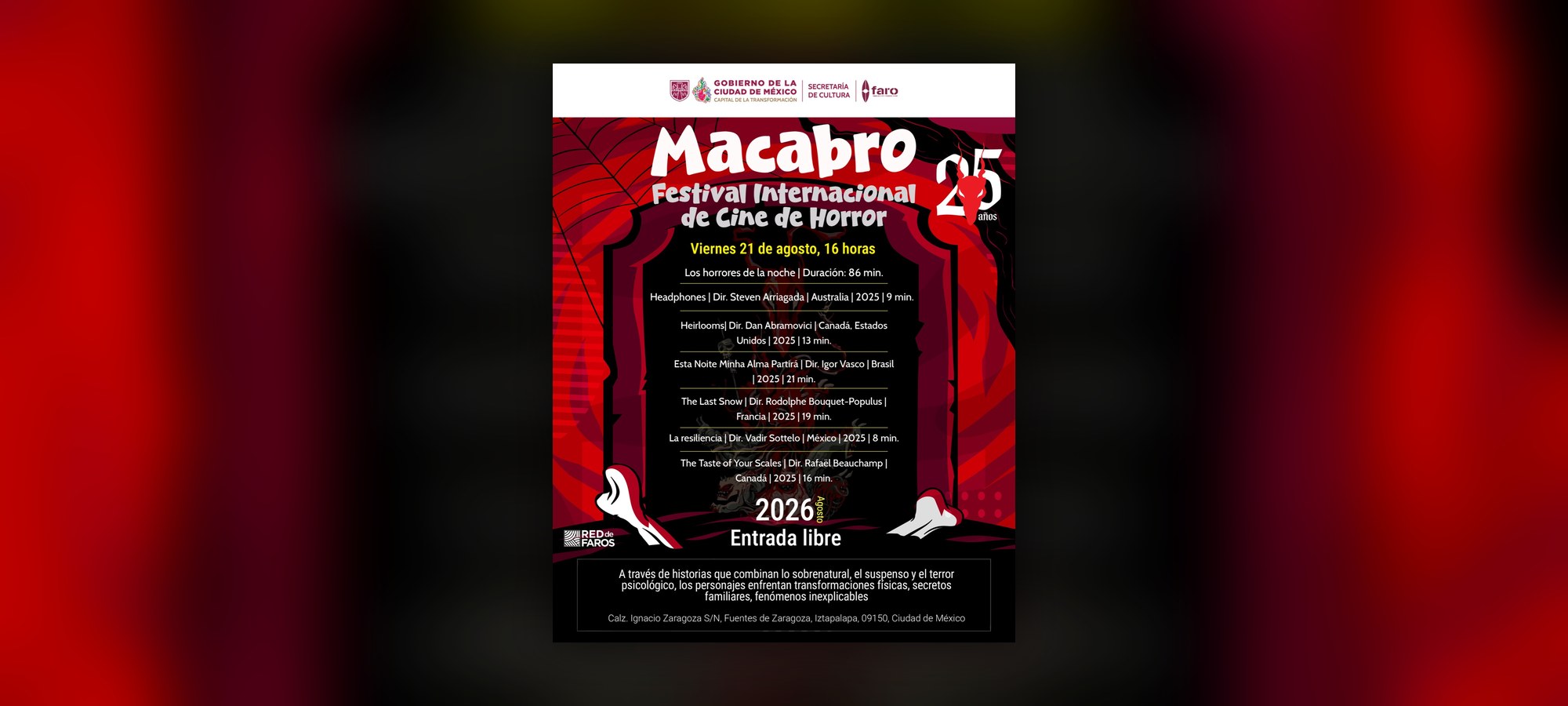 Macabro 25: Los horrores de la noche en el FARO de Oriente - Festivales en Ciudad de México